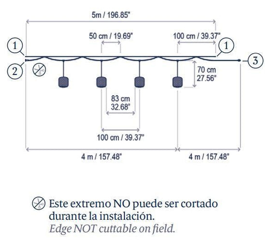 Bover Nans Catenary Outdoor Suspension Light (S/16/4L)