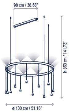 Bover Skybell Circle Suspension Light (S/12L/40)