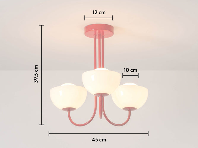 Houseof Jam Red 3 Light Dome Ceiling Light