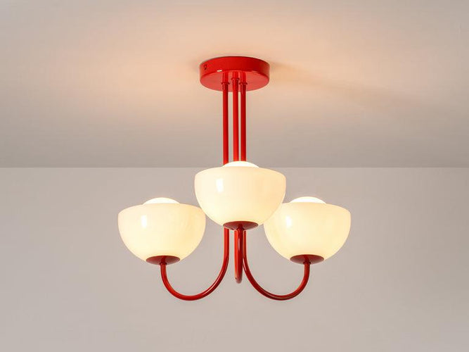 Houseof Jam Red 3 Light Dome Ceiling Light