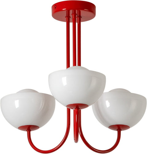 Houseof Jam Red 3 Light Dome Ceiling Light