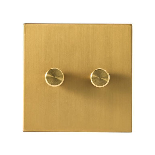 Tala Double Rotary Wall Dimmer in Brass