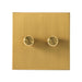 Tala Double Rotary Wall Dimmer in Brass