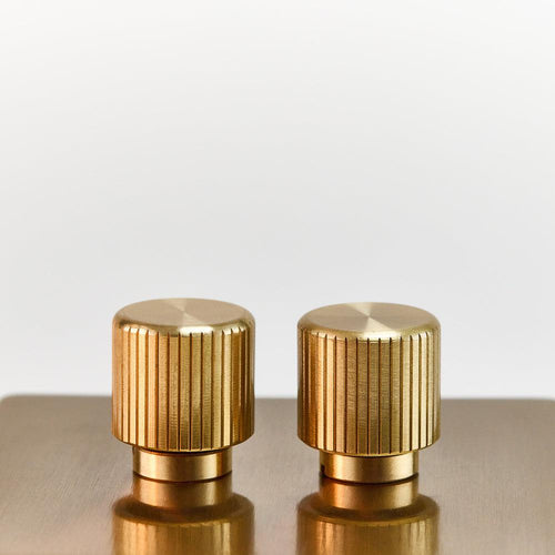 Tala Double Rotary Wall Dimmer in Brass