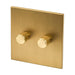 Tala Double Rotary Wall Dimmer in Brass