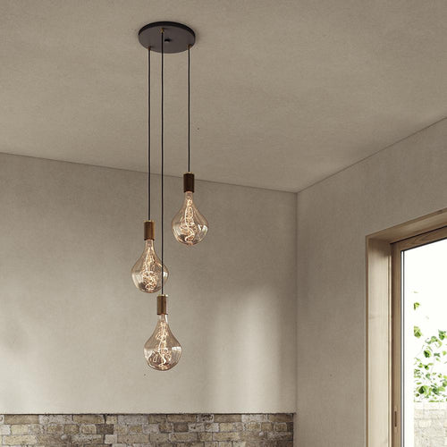 Tala Walnut Triple Pendant